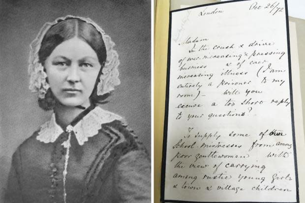 Never-before-seen Florence Nightingale letter goes on display for the first time