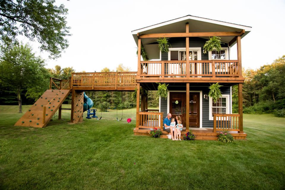 The entire family now spend hours playing in the cubby house. Photo: Flashes of Life Photography