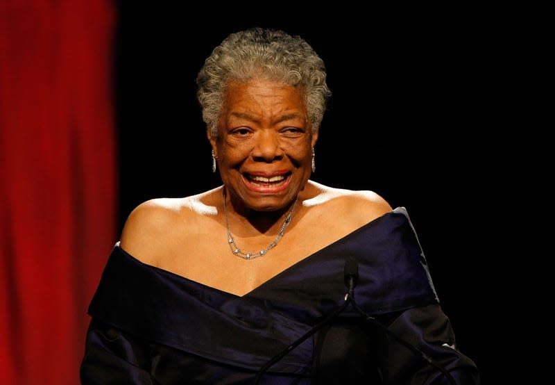 NEW YORK - JUNE 03: Dr. Maya Angelou speaks on stage during the 34th Annual AWRT Gracie Awards Gala at The New York Marriott Marquis on June 3, 2009 in New York City. 