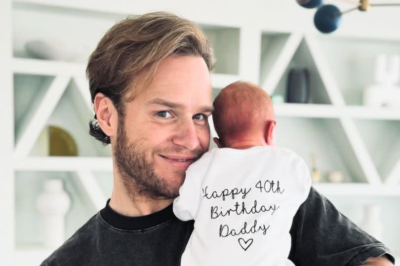 Olly Murs with his daughter Madison on his 40th birthday