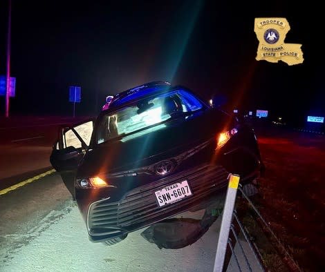 Louisiana State Police were called to the site of a wreck around 2:30 a.m. Saturday, Feb. 11, in Iberville Parish. Troopers reportedly found about 15 pounds of suspected MDMA “Ecstasy” pills in the vehicle. (Courtesy of Louisiana State Police)