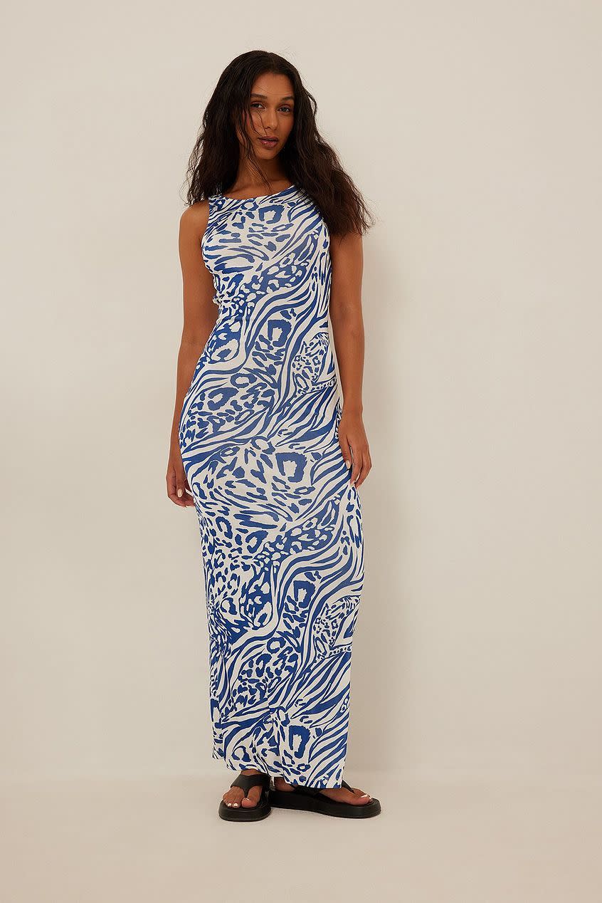 Waterfall Sleeveless Maxi Dress