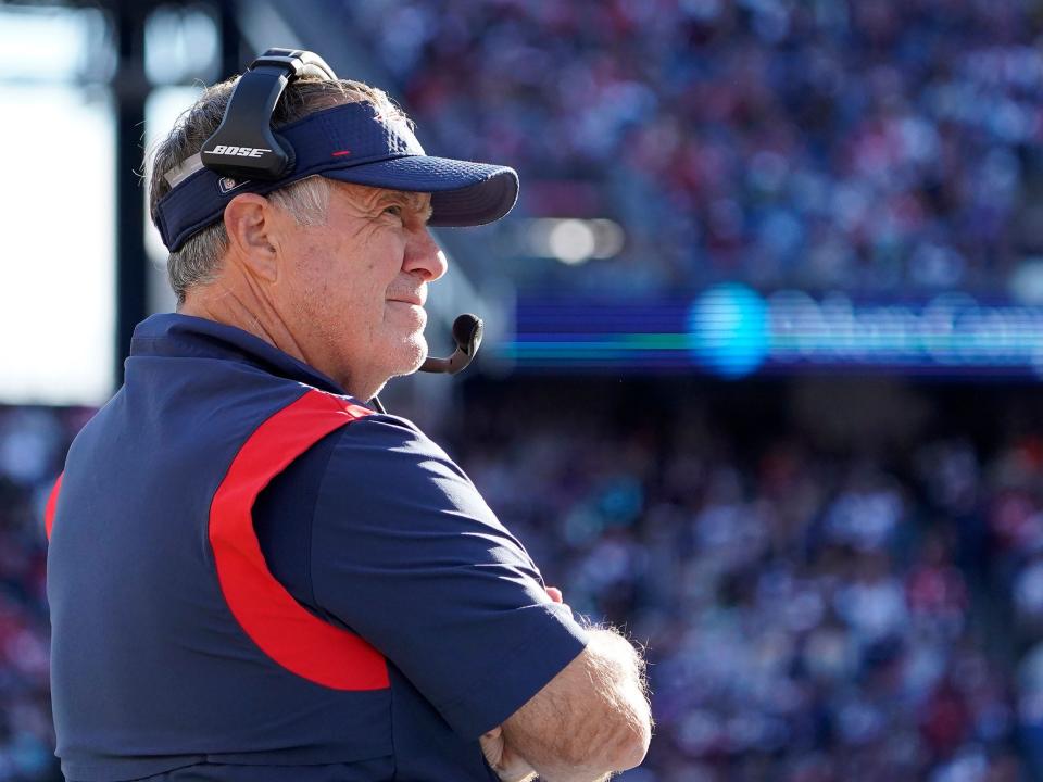 Bill Belichick looks on during a game against the New York Jets.