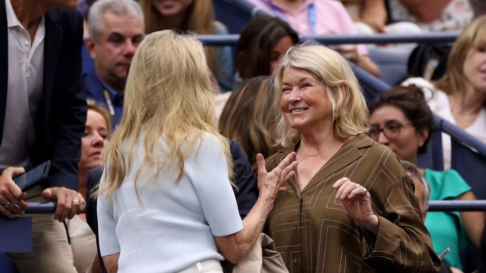 new york, new york september 10 american businesswoman martha stewart looks on prior to the mens singles final match between novak djokovic of serbia and daniil medvedev of russia on day fourteen of the 2023 us open at the usta billie jean king national tennis center on september 10, 2023 in the flushing neighborhood of the queens borough of new york city photo by mike stobegetty images