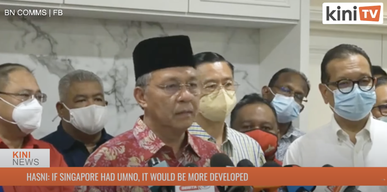 Johor Barisan Nasional chief Hasni Mohammad. (SCREENSHOT: KiniTV/YouTube)