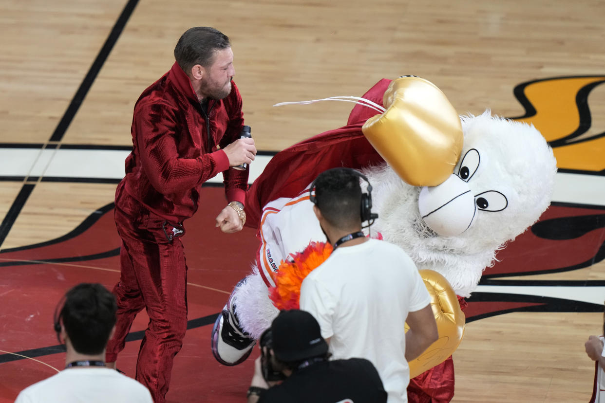 Burnie was punched twice by Conor McGregor during a promotional stunt in Game 4 of the series on Friday night