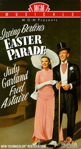 <p><a href="https://www.amazon.com/Easter-Parade-Judy-Garland/dp/B002WG7XDM?tag=syn-yahoo-20&ascsubtag=%5Bartid%7C10050.g.15928562%5Bsrc%7Cyahoo-us" rel="nofollow noopener" target="_blank" data-ylk="slk:Shop Now;elm:context_link;itc:0;sec:content-canvas" class="link ">Shop Now</a></p><p>Irving Berlin's Easter Parade (1948) </p><p>amazon.com</p>