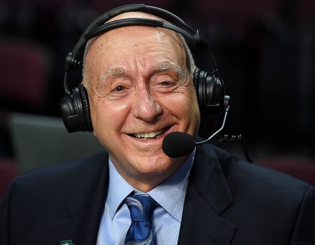 Ethan Miller/Getty Dick Vitale broadcasting at a game on March 9, 2020