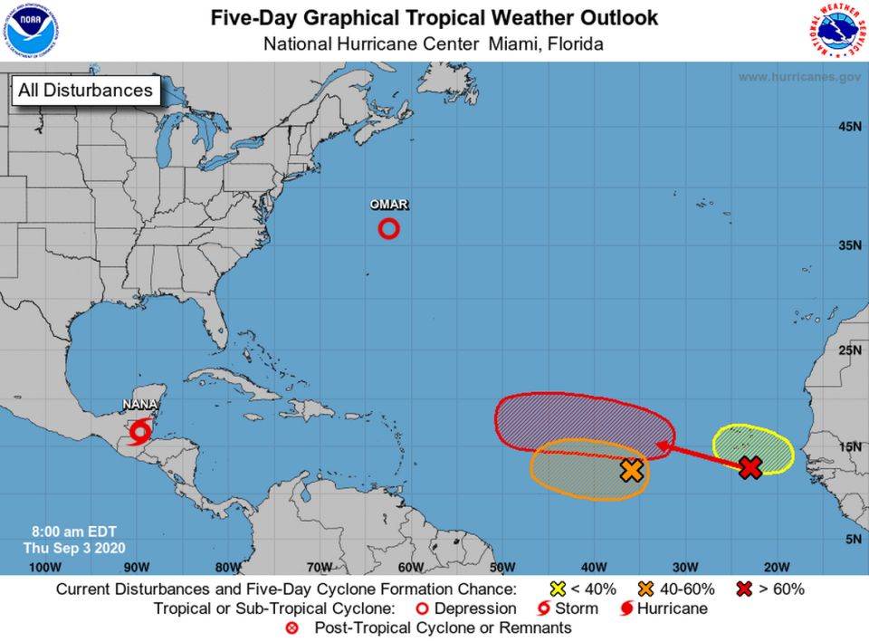 The National Hurricane Center is tracking three tropical waves, one of which has a 70% chance of forming into a tropical depression in the next week.
