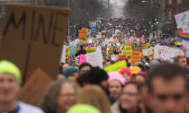 <p>Protesters attend the Women’s March on Washington on January 21, 2017 in Washington, DC. (Mario Tama/Getty Images) </p>