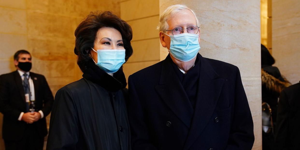 mitch mcconnell elaine chao republican biden inauguration dc capitol