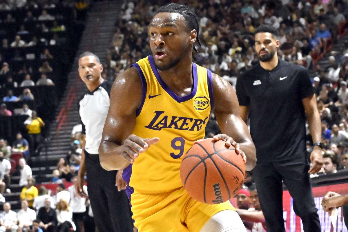 Lakers’ Bronny James scores 8 points in Las Vegas NBA Summer League debut