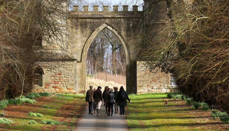 Looking up the Duns Castle Driveway towards the Pavilion. [Photo: Maddi Bourgerie at Home Away]