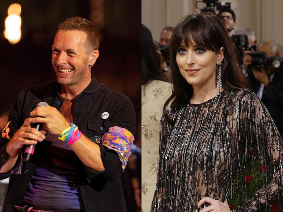 Chris Martin and Dakota Johnson