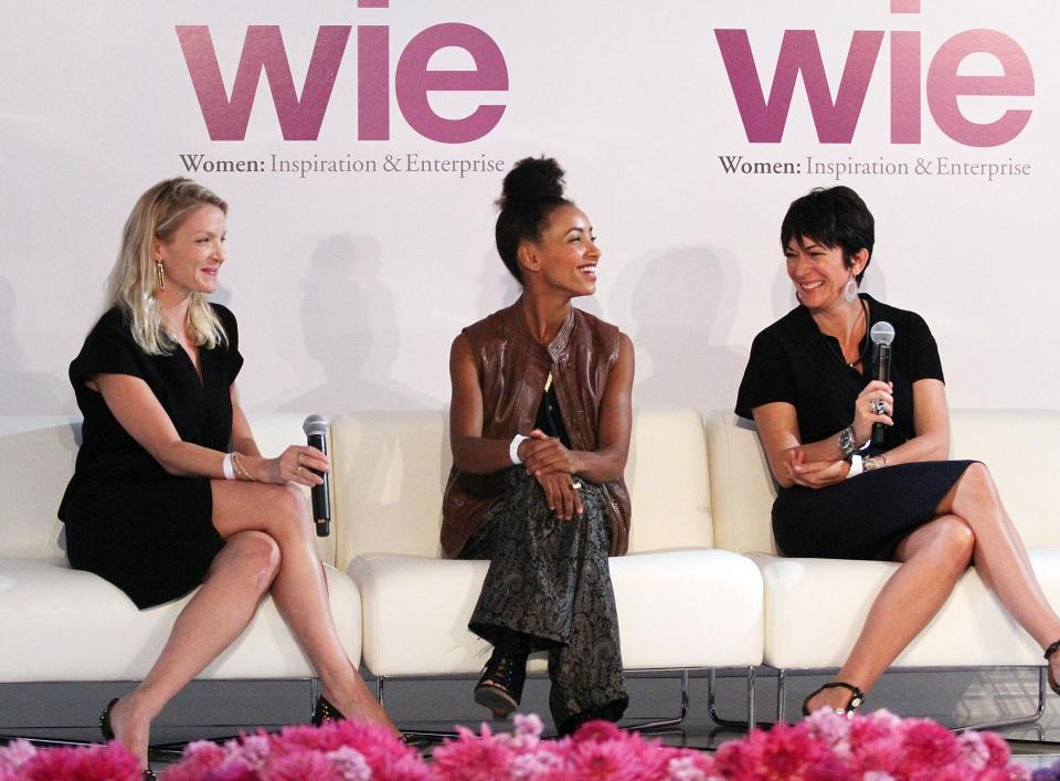 Kristy Caylor, Esperanza Spalding and Ghislaine Maxwell in 2013 (Photo by Laura Cavanaugh/Getty Images) (Getty Images)