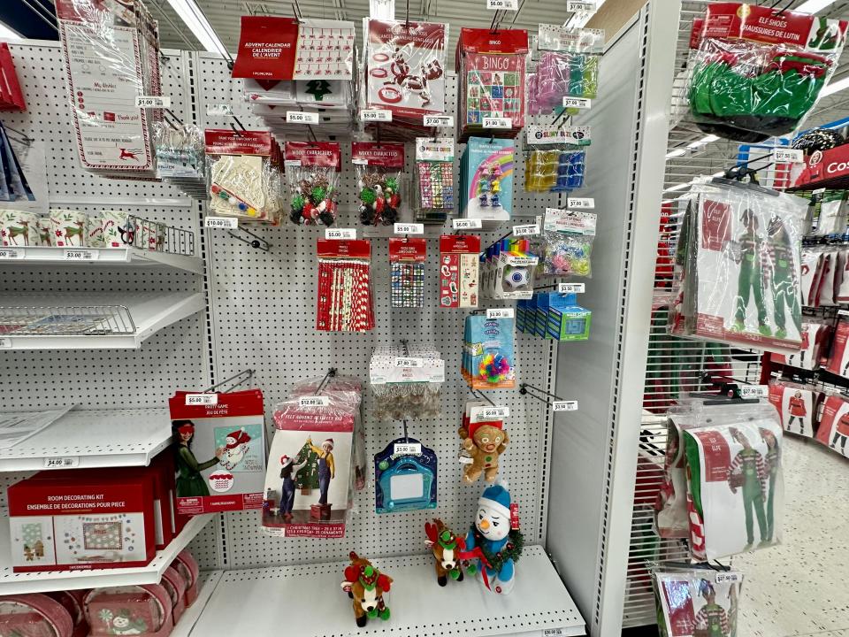 Holiday party favors at Party City.