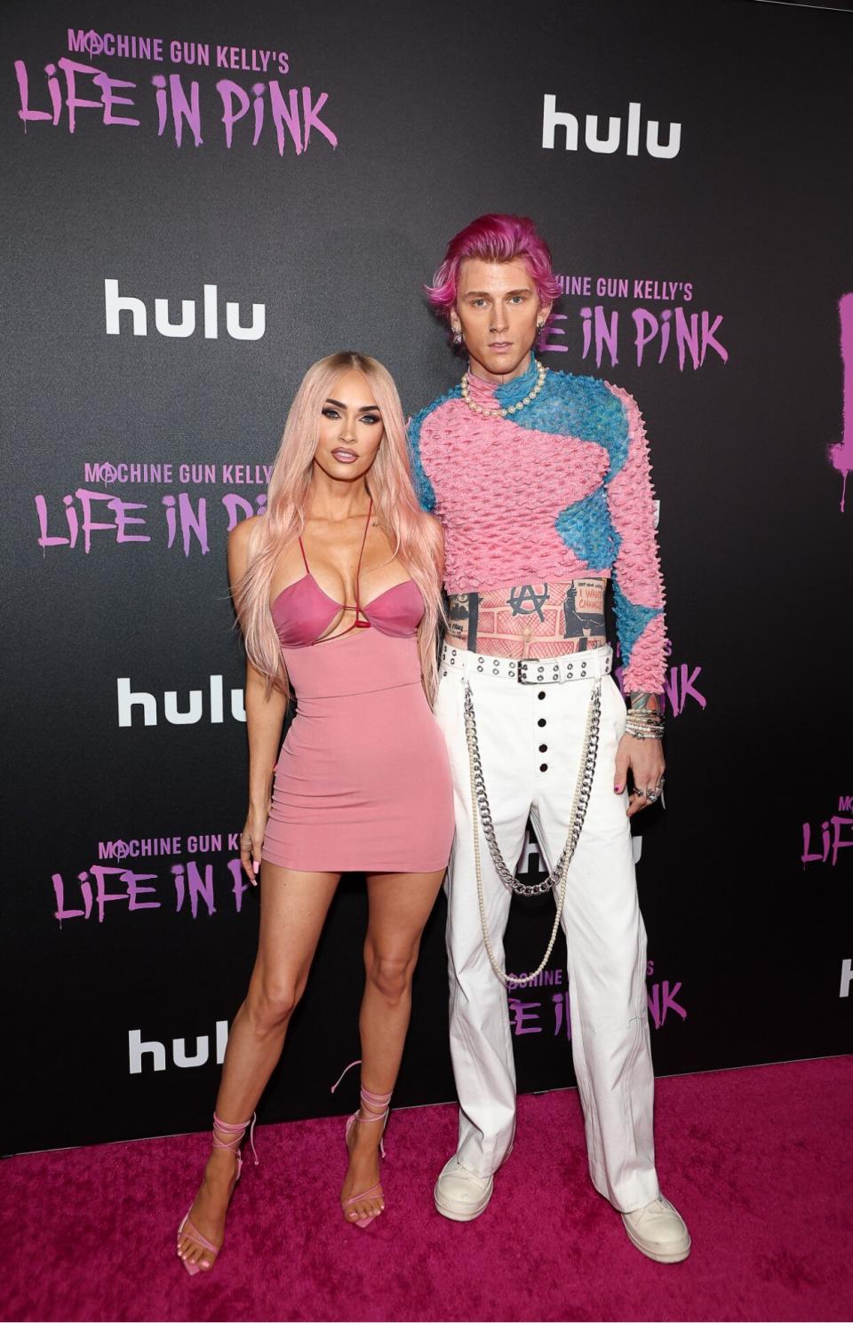 Megan Fox and Machine Gun Kelly Pink Hair "Life In Pink" Documentary Premiere