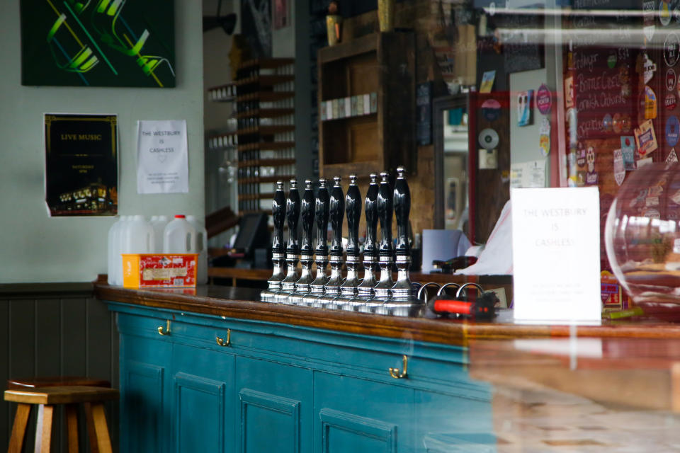 LONDON, UNITED KINGDOM - 2020/06/08: Interior view of The Westbury pub in north London.  Pubs have been closed in the UK since March following the outbreak of COVID-19 and predicted to reopen on 22 June. (Photo by Dinendra Haria/SOPA Images/LightRocket via Getty Images)