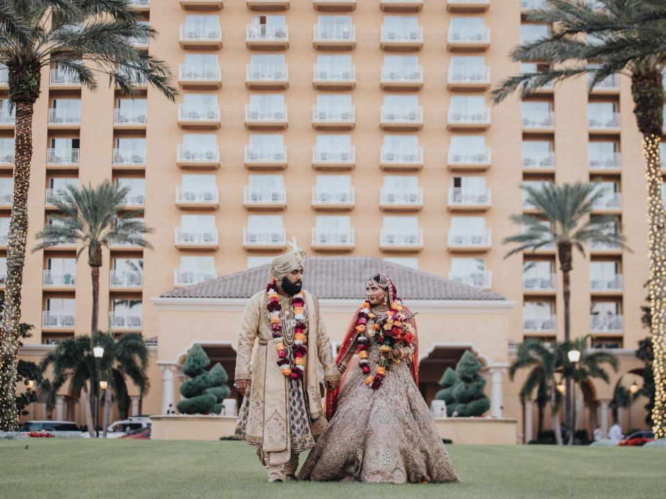 Carlita Nair and Sanjay Balgobin at their wedding at the Ritz Carlton