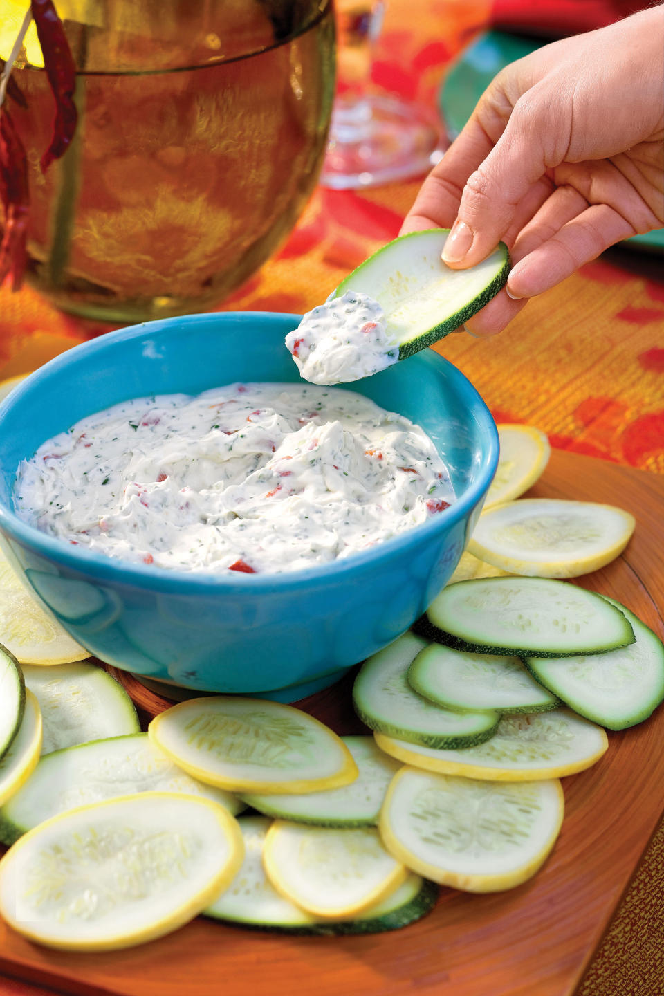 Fresh Squash Chips and Fiesta Dip