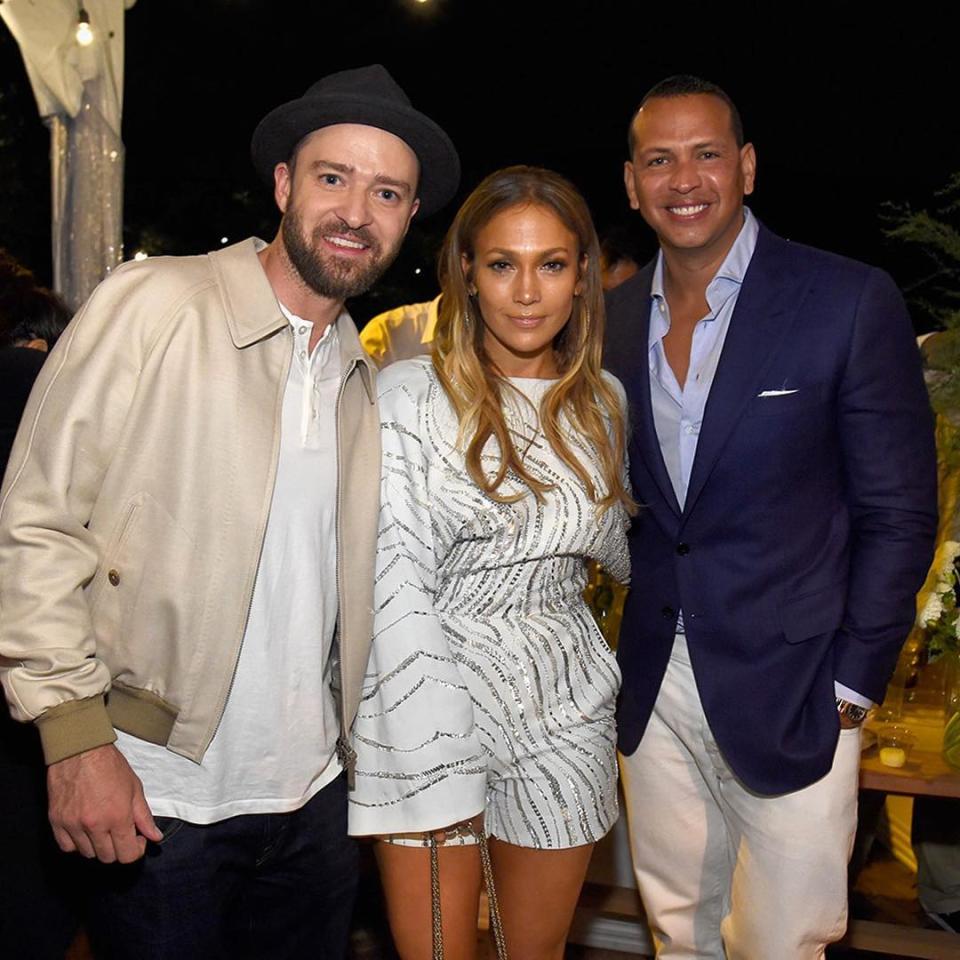 La pareja junto a Justin Timberlake. Instagram @entertainmenttonight