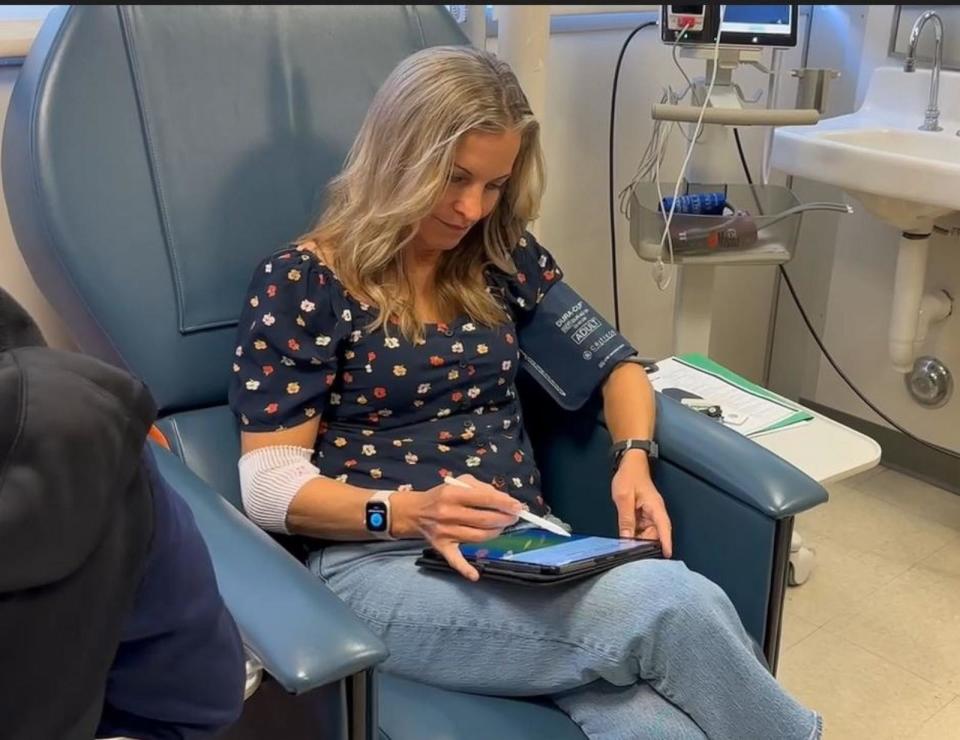 PHOTO: ABC News' Becky Worley undergoes testing at the University of California Davis Medical Center for the All of Us Research Program. (ABC News)