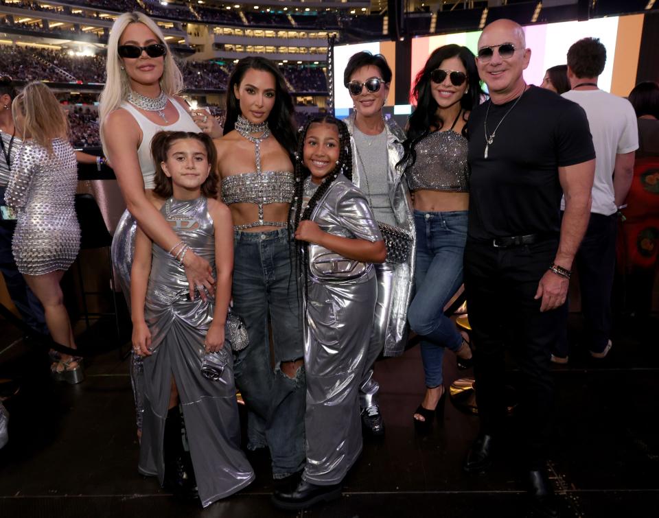 Khloe Kardashian, Penelope Disick, Kim Kardashian, North West, Kris Jenner, Lauren Sanchez and Jeff Bezos attend Beyonce's 