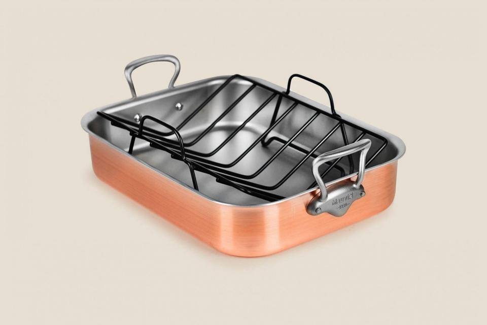 Mauviel Brushed Copper Roasting Pan