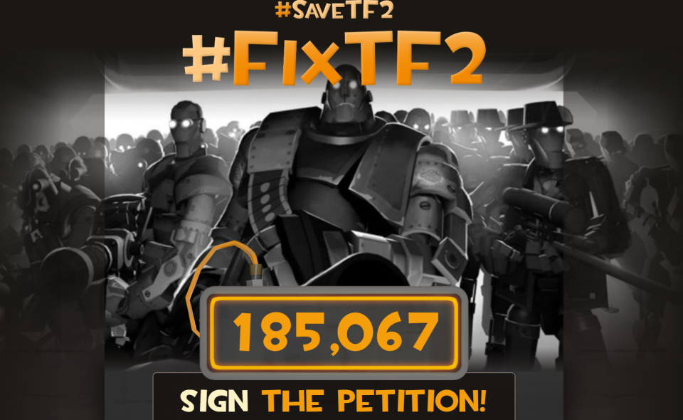 《絕地要塞2》社群自主發起了「#SaveTF2」活動（圖片來源：save.tf）