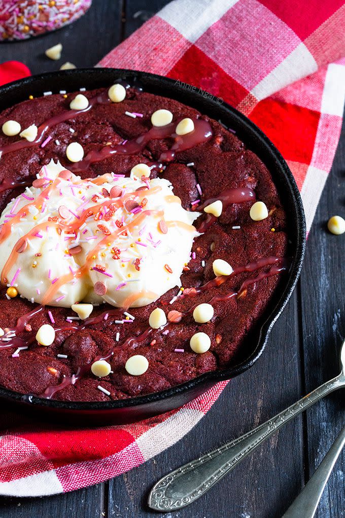 Red Velvet Skillet Cookie for Two