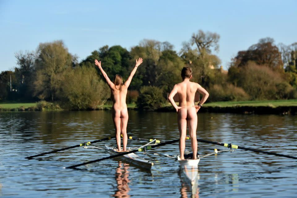 Theresa, studying Classics at St Catherine's, and Michael, studying Economics at Trinity College, pose on a lake. Photo: Mega