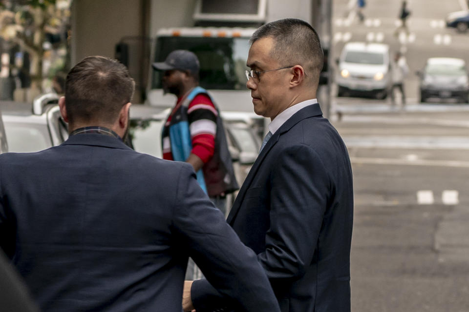 SEATTLE, WASHINGTON - NOVEMBER 21: Binance CEO Changpeng Zhao leaves the U.S. District Court on November 21, 2023 in Seattle, Washington. Zhao pleaded guilty to a money-laundering charge. (Photo by David Ryder/Getty Images)