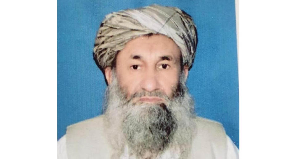 A Taliban member has shared this image of Mullah Mohammad Hasan Akhund, head of the new government, claiming it is the 