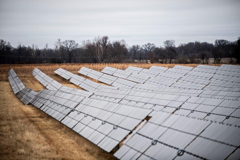 A solar farm in Brownsville, Tenn., uses the sun to create renewable energy.