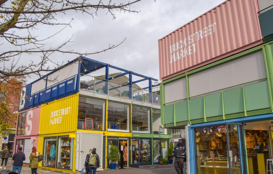 Boxpark has taken over Camden’s shipping container complex Buck Street Market, with plans for a “comprehensive renovation” of the site (Alamy Stock Photo)