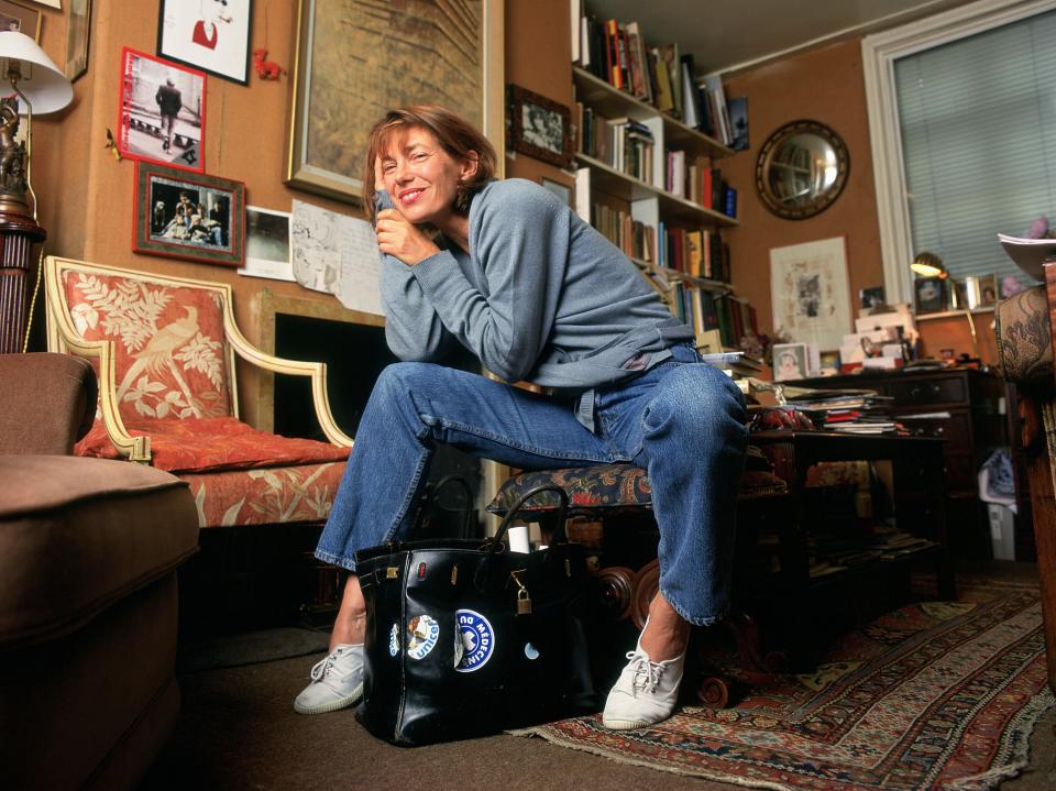 <p>Jane Birkin pictured with her original Birkin bag in 1996.</p>Rex Features