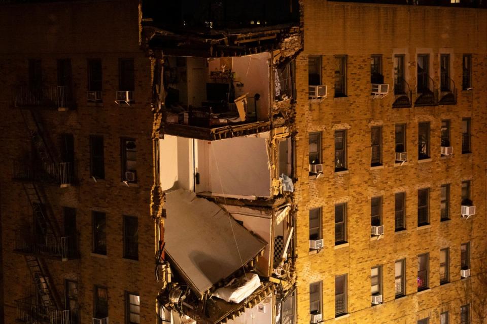 Apartments were left exposed after the collapse (AP)