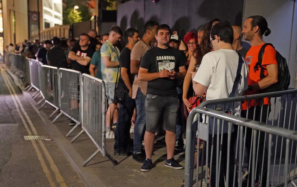 The Egg nightclub queue in London (PA Wire)
