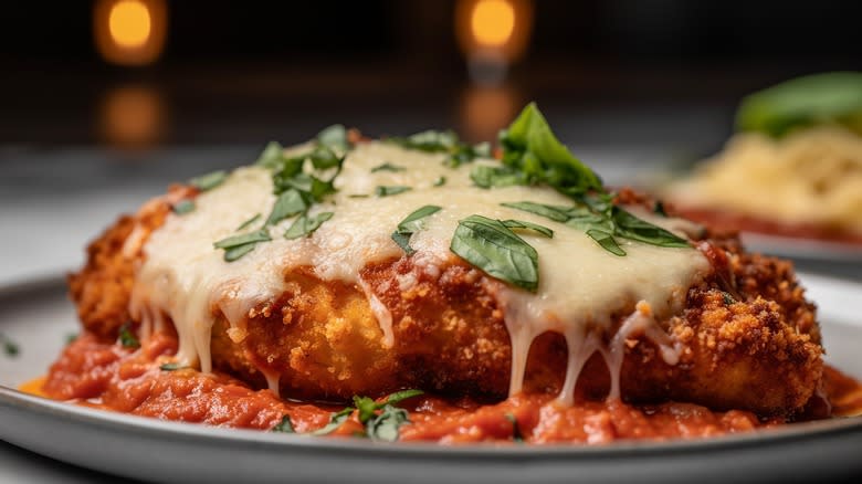 Chicken Parmesan on plate