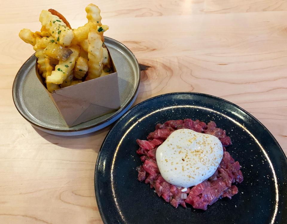 The beef tartare at Atria in Flagstaff had perfectly crunchy Frite Street crinkle fries.