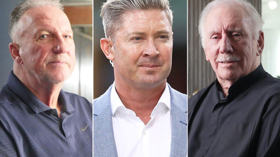 Michael Clarke says life is too short to hold a lifelong grudge like feuding cricket greats Ian Botham and Ian Chappell. Pic: Nine/Getty
