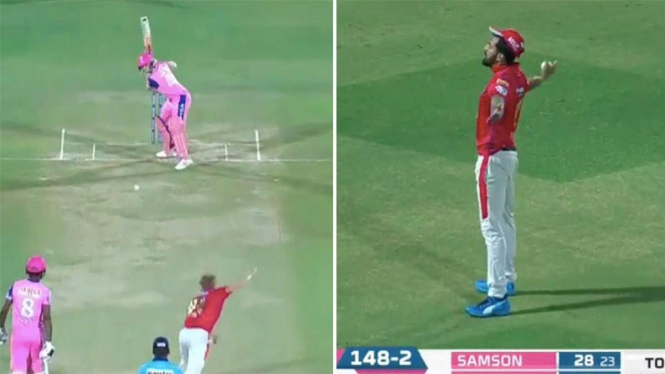 Steve Smith’s innings came to an end with KL Rahul’s catch. Pic: IPL