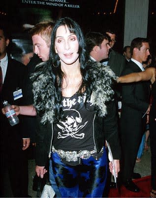 Cher sports her pirate-lovin' t-shirt at the Loews Cineplex Century Plaza premiere of New Line's The Cell