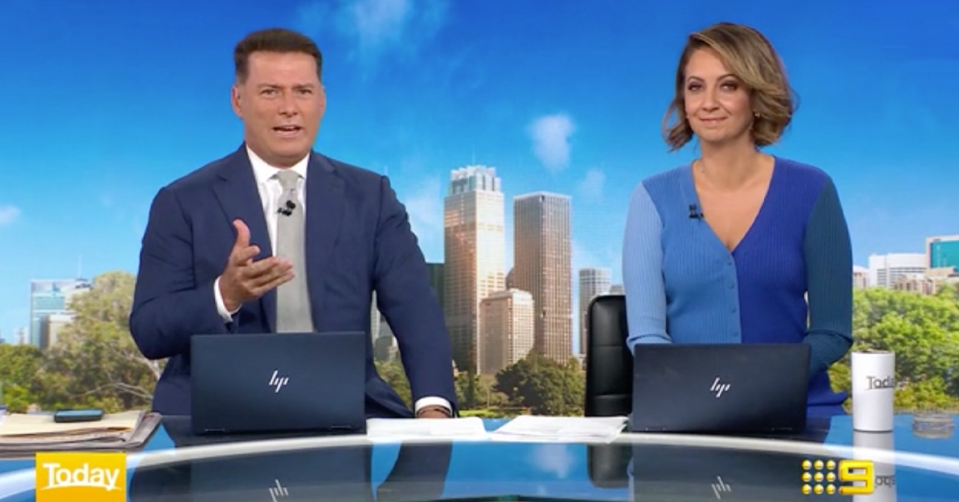 Today’s Karl Stefanovic and Brooke Boney.