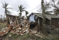 This May 22, 2020 photo shows the damage caused by Cyclone Amphan in Deulbari village, in South 24 Parganas district in the Sundarbans, West Bengal state, India. The cyclone that struck India and Bangladesh last month passed through the Sundarbans, devastating the islands that are home to one of the world’s largest mangrove forests and is a UNESCO world heritage site. (Samrat Paul via AP)