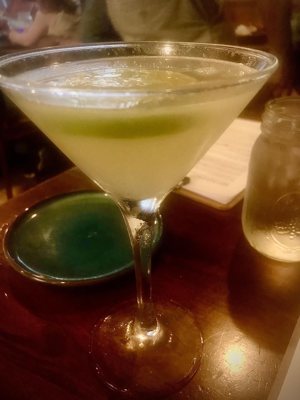 A cucumber-lime martini is a refreshing starter cocktail at One Coastal restaurant in Fenwick Island on July 31, 2023.. The restaurant is owned by chef Matthew Kern.