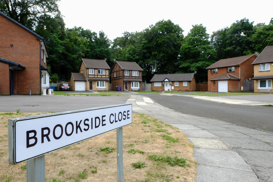 Brookside Close in Liverpool (UK), dedicated film location set for the popular Channel 4 soap opera / TV-series 