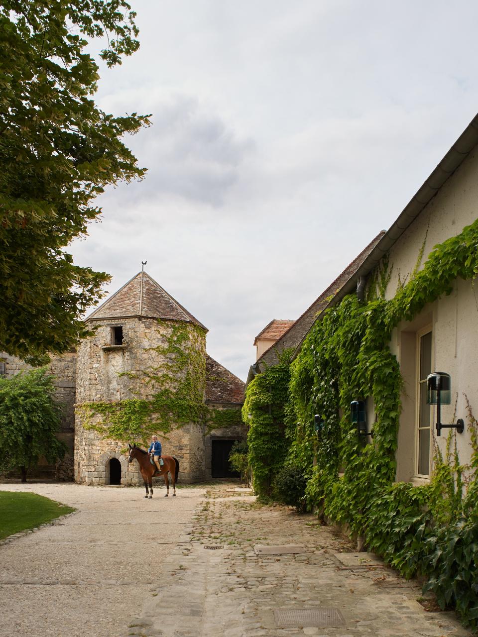 Designer Eric Schmitt on horseback in France.