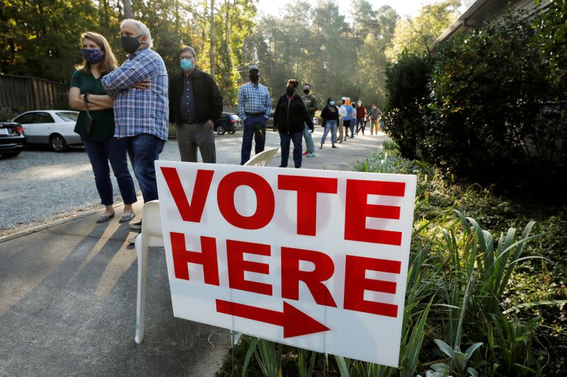 FILE PHOTO: First day of in-person early voting for the national elections in Durham, North Carolina