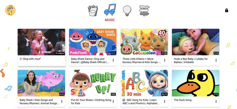 YouTube Kids recommends Cocomelon videos to its preschool aged audience.